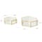 Clear & Gold Glass & Metal Hexagon Jewelry Box with Chain Accent Set